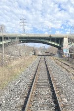 Approaching Gerrard St bridge  on the Don Valley Sub